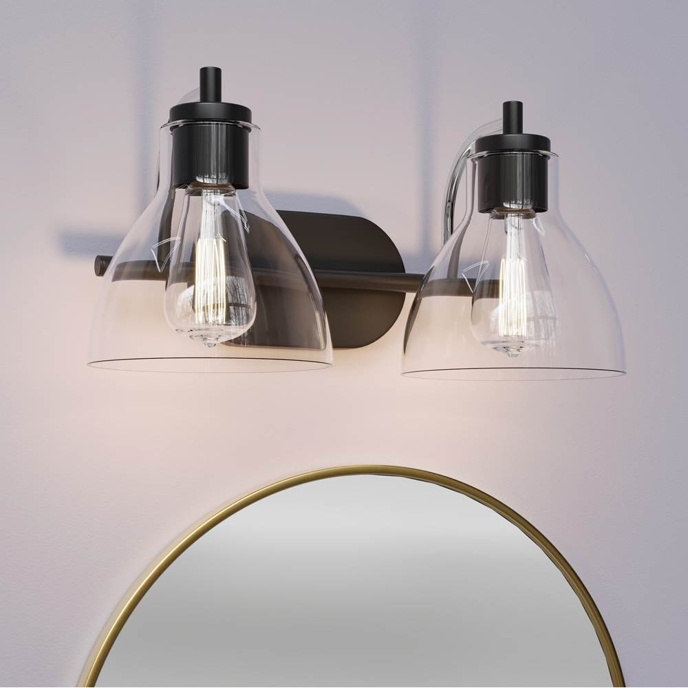 Millennium Lighting 6202-MB Matte Black Knightsdale 17.5''  2-light Vanity - Matte Black Image 4