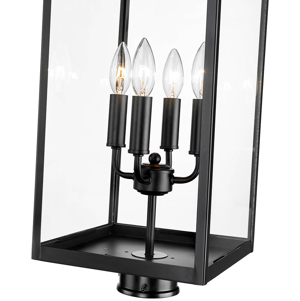 Millennium Lighting 42604-PBK Powder Coated Black Outdoor Post Lantern Image 2