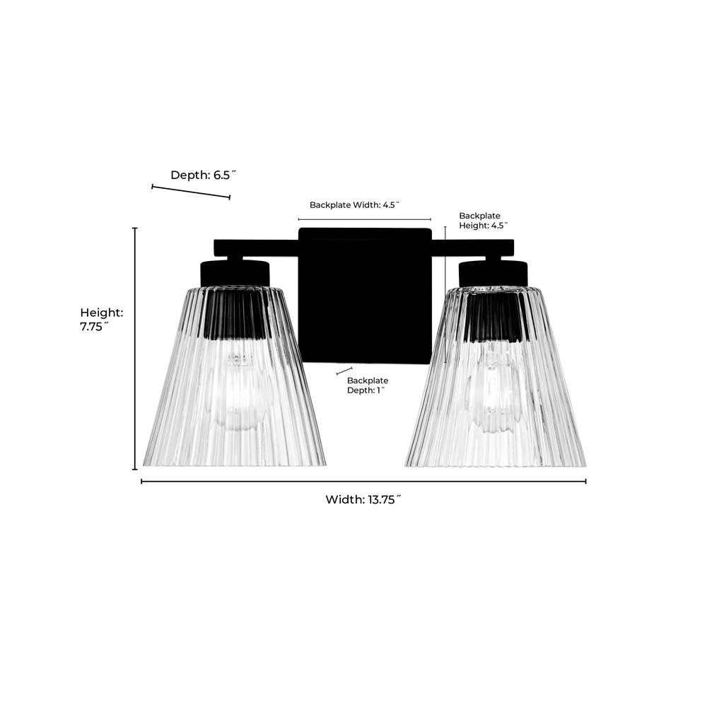 Millennium Lighting 63002-VB Vintage Brass Riville 13.75'' Wide 2-light Vanity Image 2