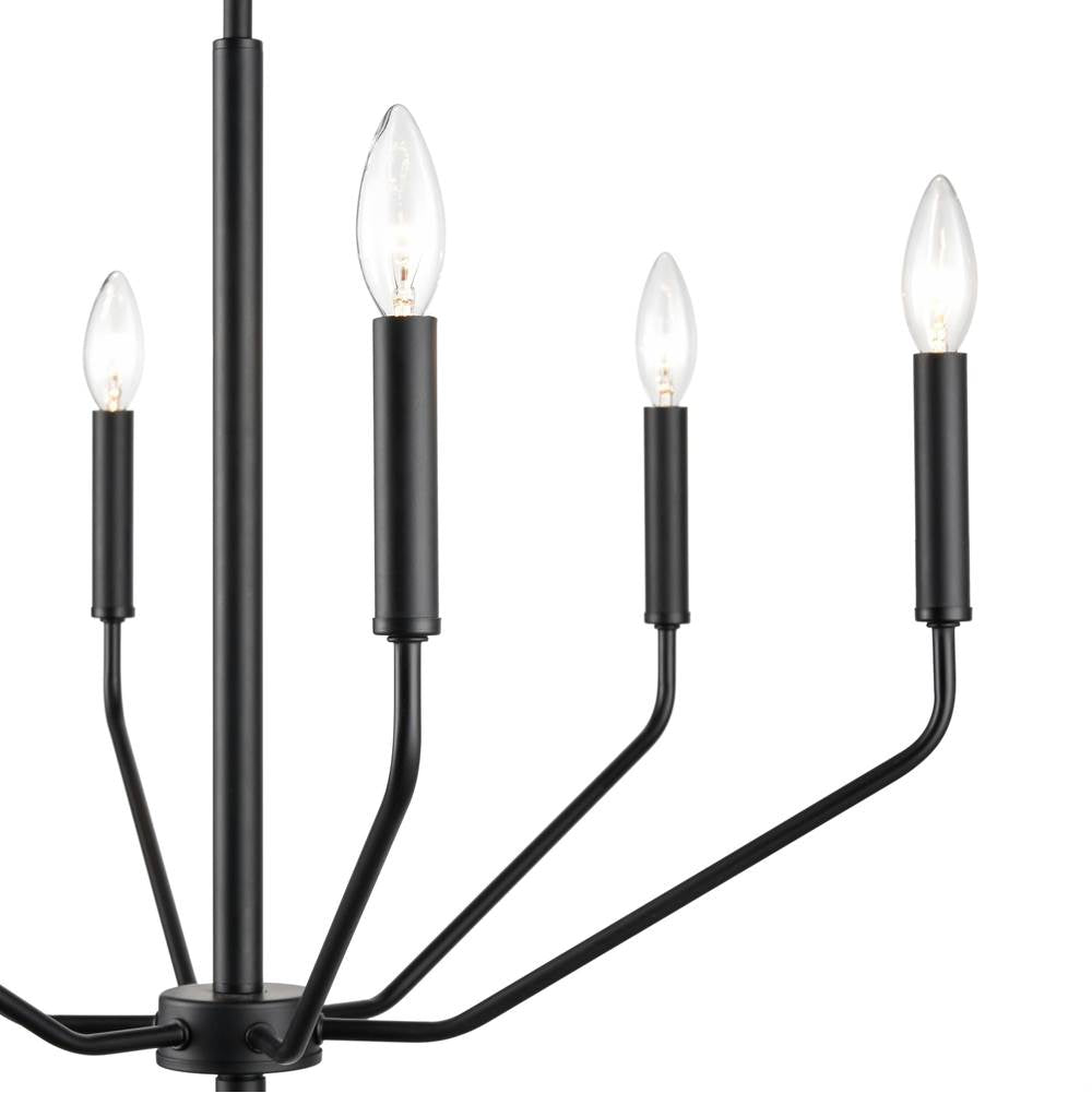 Millennium Lighting 8166-MB Matte Black 6 Light Chandelier Image 5