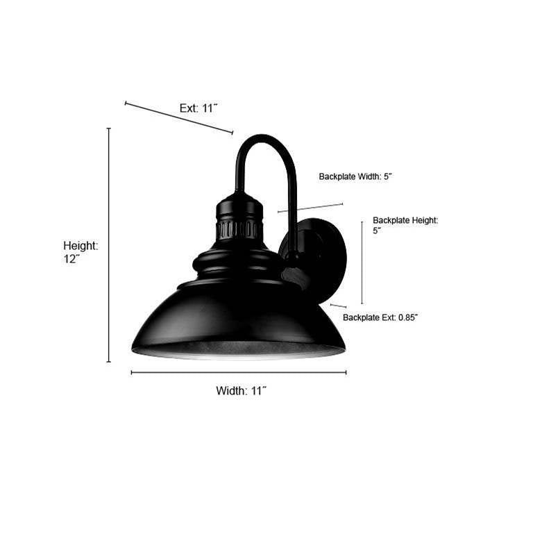Millennium Lighting 81101-PBK Powder Coated Black Outdoor Wall Sconce Image 2