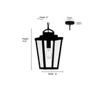 Millennium Lighting 68301-PBK Powder Coated Black Brenwick 8'' Wide 1-light Outdoor Hanging Pendant Image 2