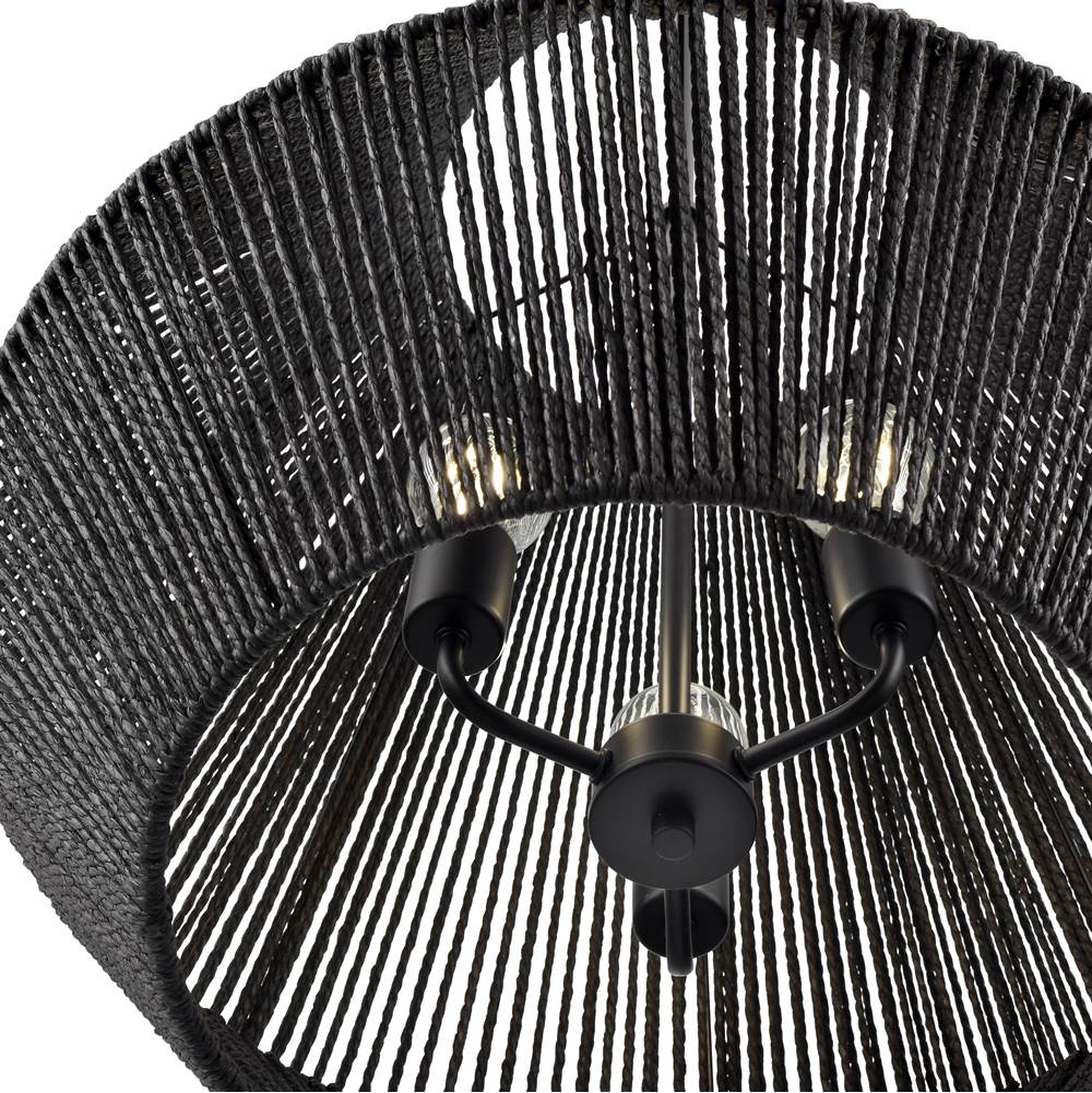 Millennium Lighting 9023-MB Matte Black Elise 22'' Wide 3-light Pendant - Matte Black Image 7