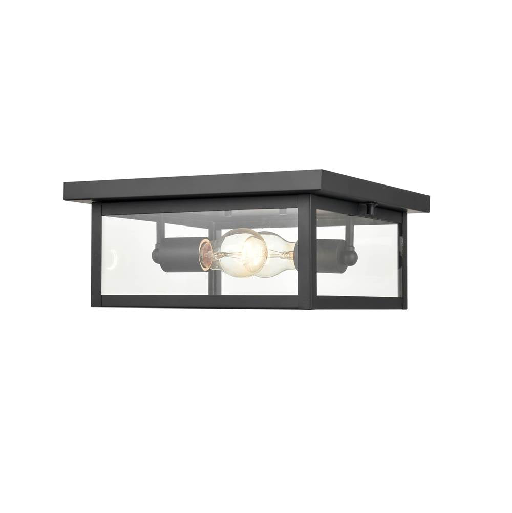 Millennium Lighting 4202-PBK Powder Coat Black Outdoor Flush Mount Image 1