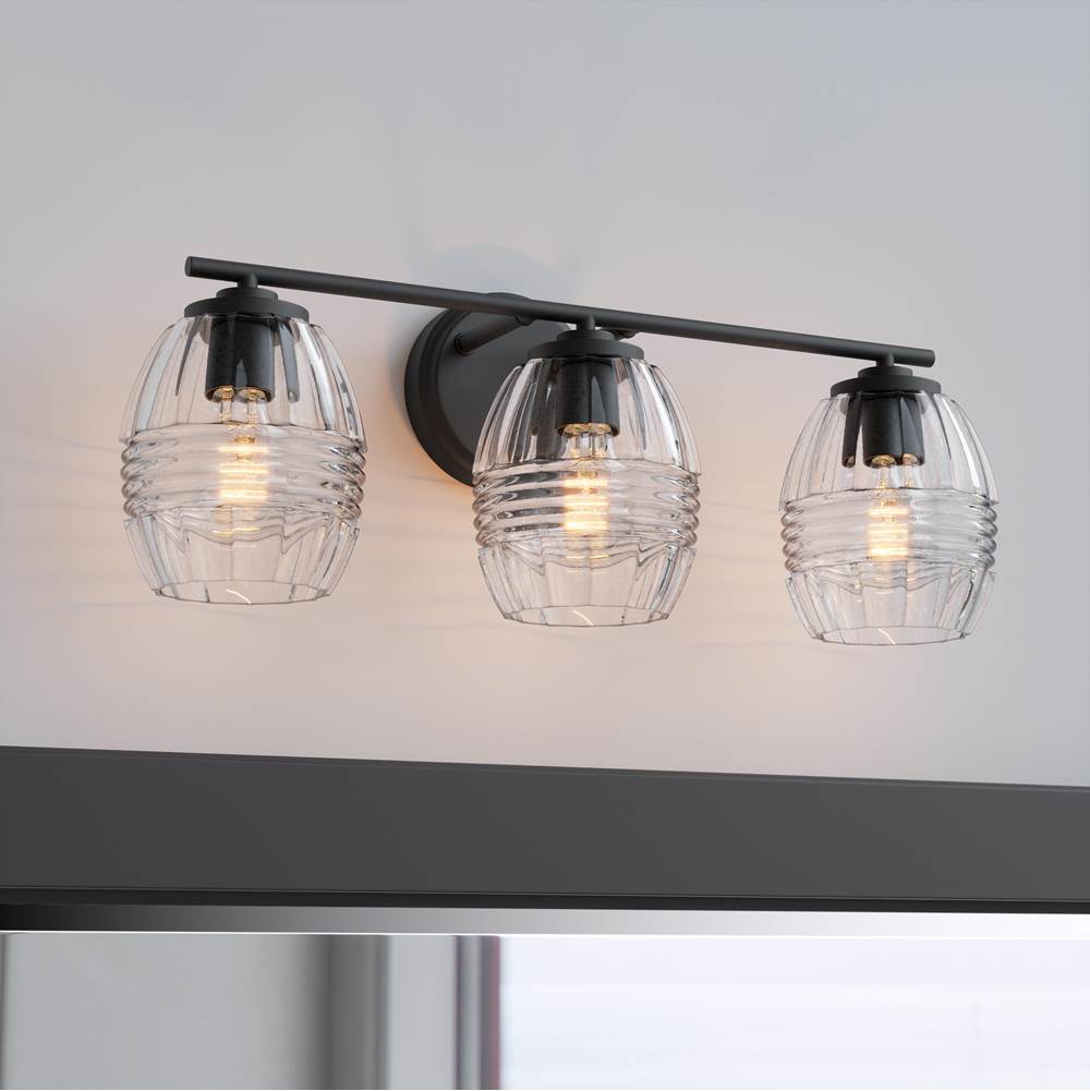 Millennium Lighting 9993-MB Matte Black Miravelle 22.25'' Wide 3-light Vanity Image 4
