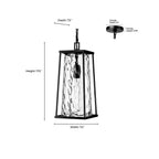 Millennium Lighting 10621-PBK Powder Coated Black Outdoor Hanging Lantern Image 3