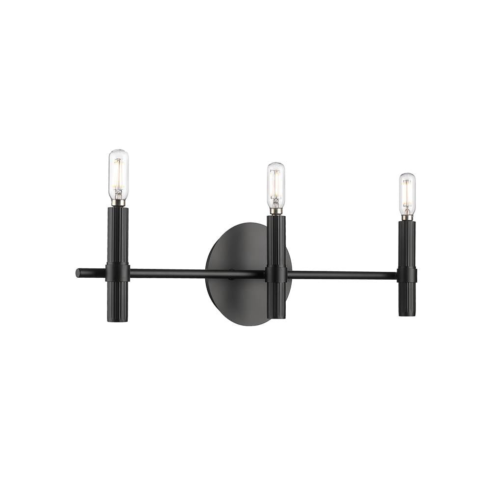 Millennium Lighting 25603-MB Matte Black Skyva 6'' High 3-light Vanity - Matte Black Image 1