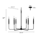 Millennium Lighting 29406-MB Matte Black Chandelier Ceiling Light Image 3