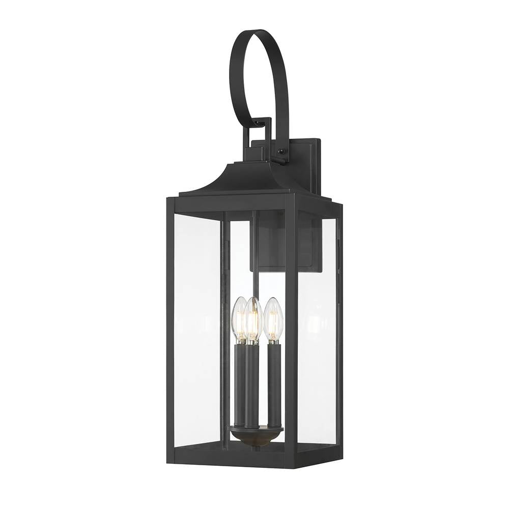 Millennium Lighting 402203-PBK Powder Coated Black Halston 28'' High 3-light Outdoor Lantern Image 1