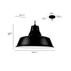 Millennium Lighting RCLWC17-SB Satin Black Cord Hung Classic Warehouse Image 3