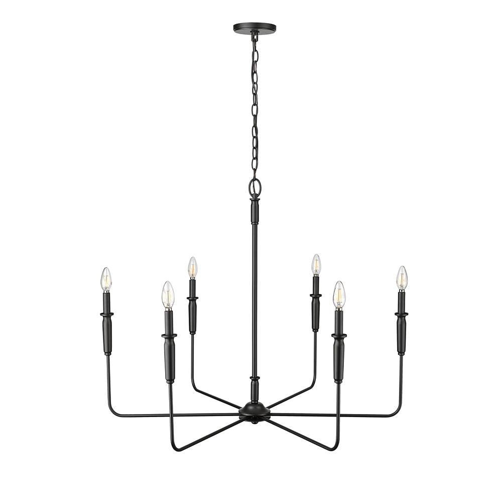 Millennium Lighting 29406-MB Matte Black Chandelier Ceiling Light Image 5