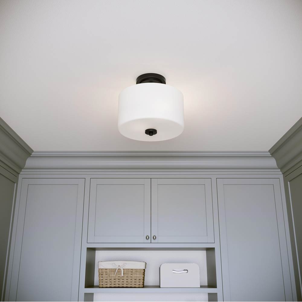 Millennium Lighting 2710WG-MB Matte Black Verlana 22'' 2-light Semi-flush Mount - Matte Black Image 2