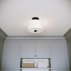 Millennium Lighting 2710WG-MB Matte Black Verlana 22'' 2-light Semi-flush Mount - Matte Black Image 2