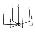 Millennium Lighting 25306-MB Matte Black Azara 32'' Wide 6-light Chandelier - Matte Black Image 6