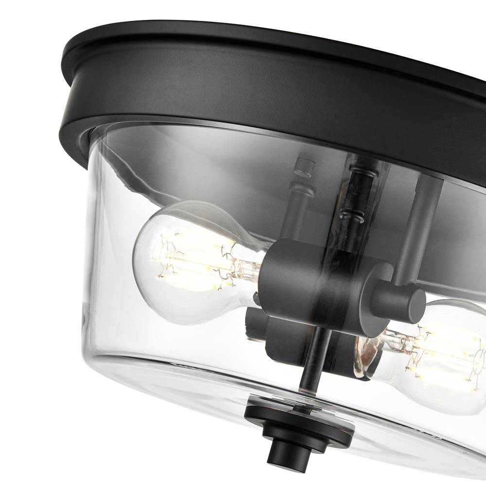 Millennium Lighting 64102-MB Matte Black Strayhan 13'' 2-light Flush Mount - Matte Black Image 3