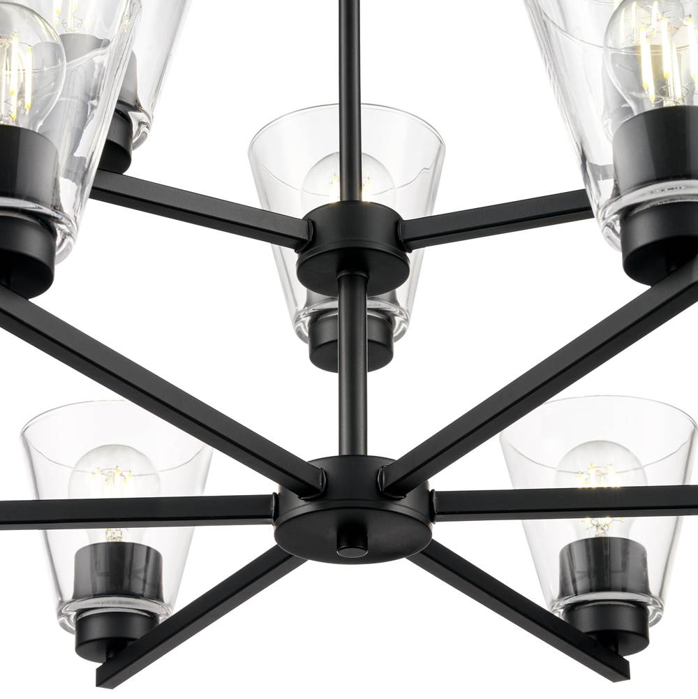 Millennium Lighting 64109-MB Matte Black Strayhan 28.5'' 9-light Chandelier - Matte Black Image 6