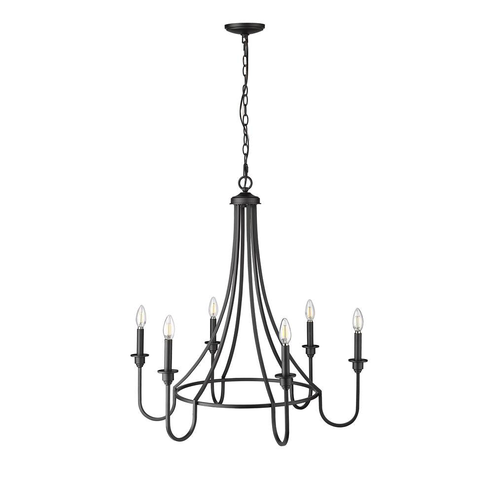 Millennium Lighting 12206-MB Matte Black Chandelier Ceiling Light Image 4