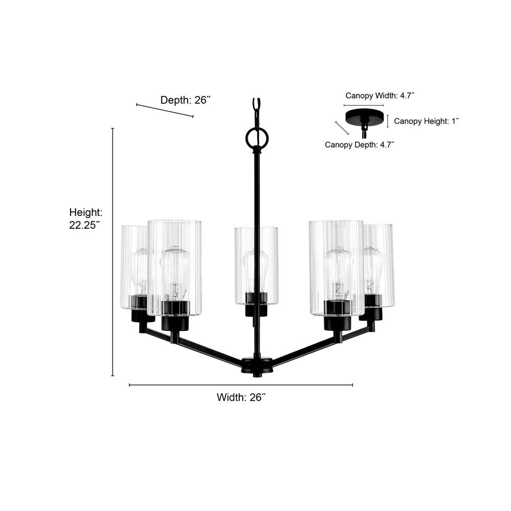 Millennium Lighting 9515-BN Brushed Nickel Beverlly 26'' Wide 5-light Chandelier - Brushed Nickel Image 2