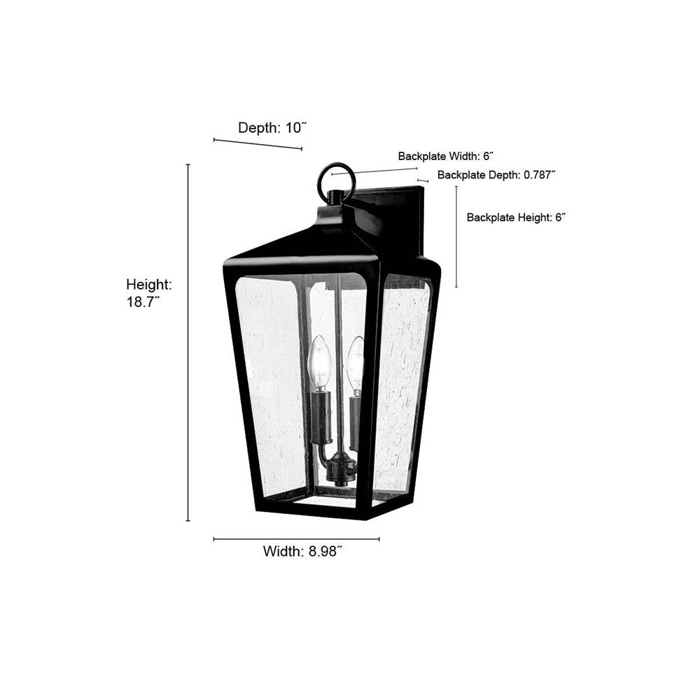 Millennium Lighting 7912-PBK Powder Coated Black Outdoor Wall Sconce Image 2