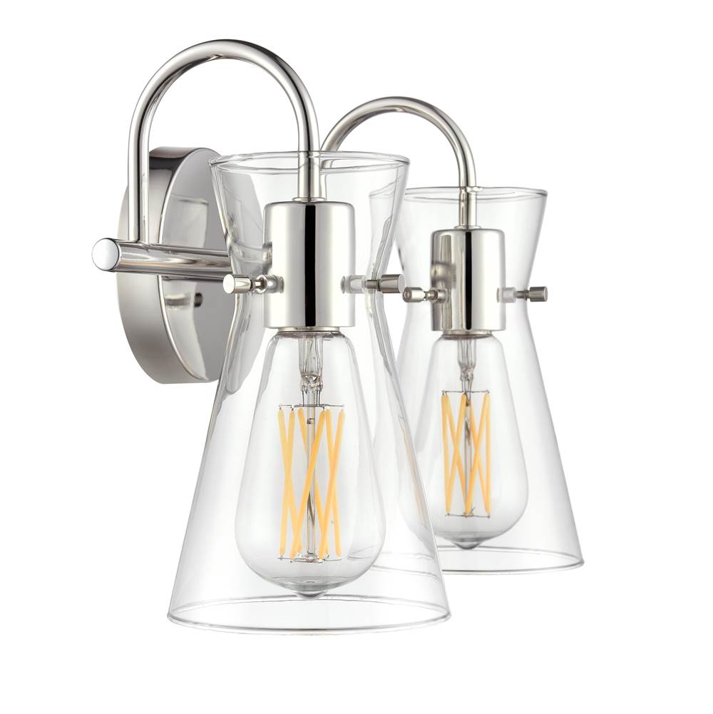 Millennium Lighting 21002-PN Polished Nickel Camellia 13.5'' Wide 2-light Vanity - Polished Nickel Image 6