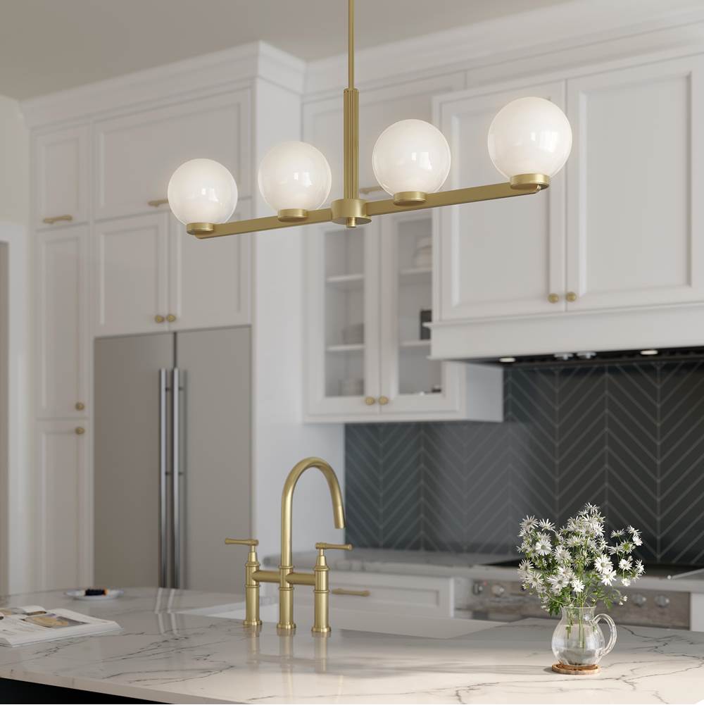 Millennium Lighting 97104-VB Vintage Brass Ardeva 36'' Wide 4-light Linear Chandelier Image 4