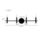 Millennium Lighting 25604-MB Matte Black Skyva 6'' High 4-light Vanity - Matte Black Image 3
