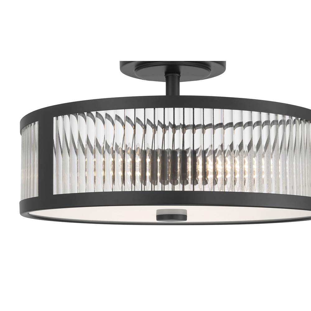 Millennium Lighting 23303-MB Matte Black Ardezia 15.75'' Wide 3-light Semi-flush Mount Image 6