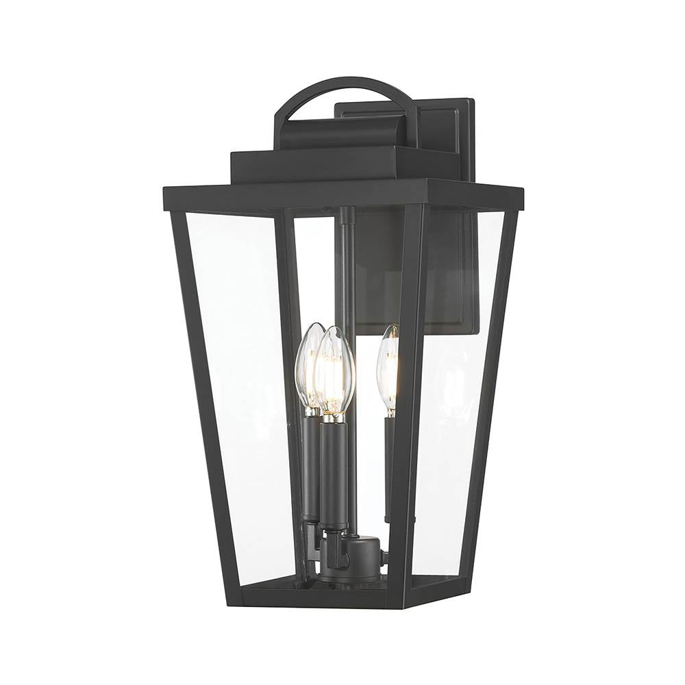 Millennium Lighting 68003-PBK Powder Coated Black Brenwick 17'' High 3-light Outdoor Lantern Image 1