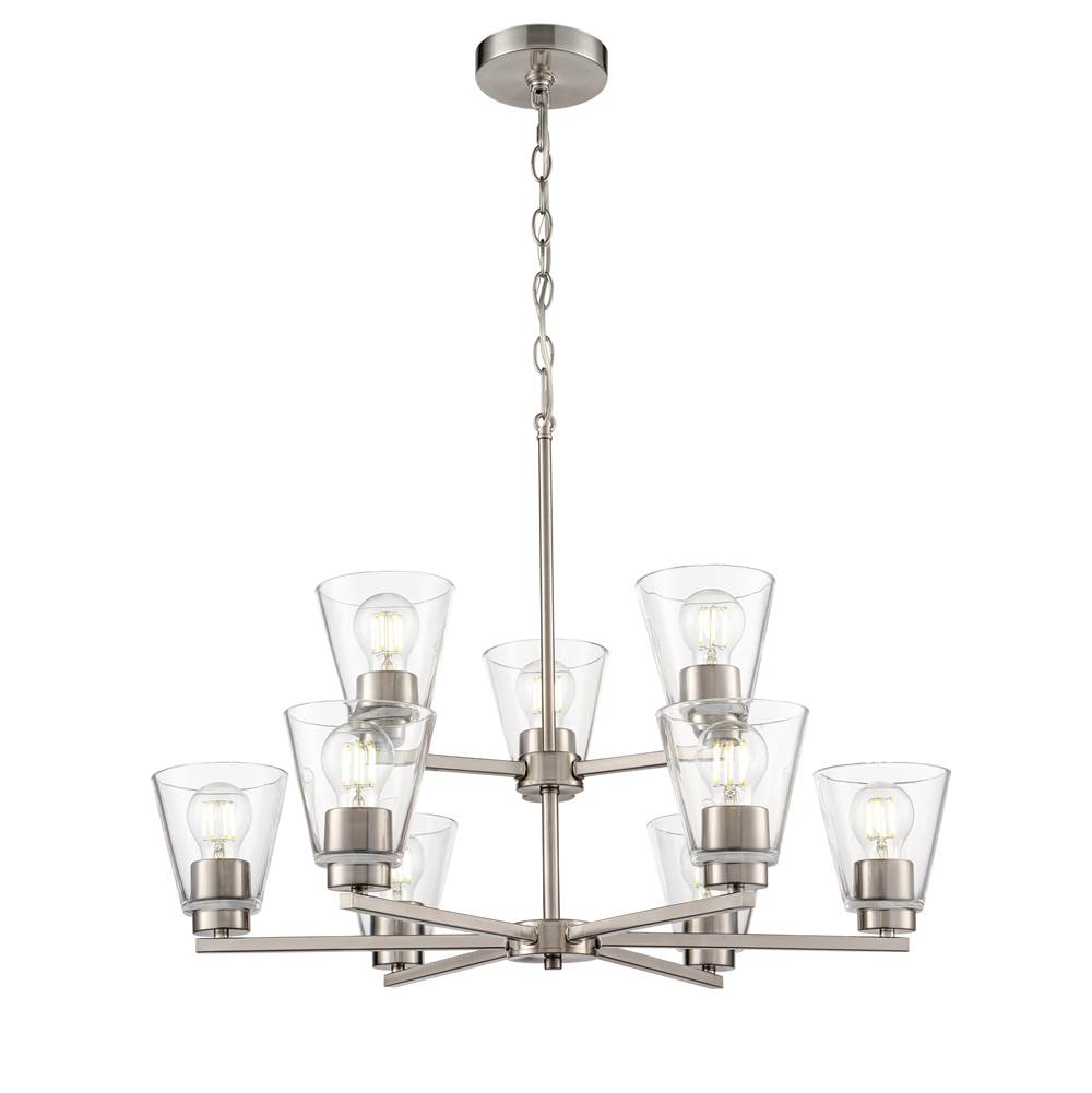 Millennium Lighting 64109-BN Brushed Nickel Strayhan 28.5'' 9-light Chandelier - Brushed Nickel Image 1