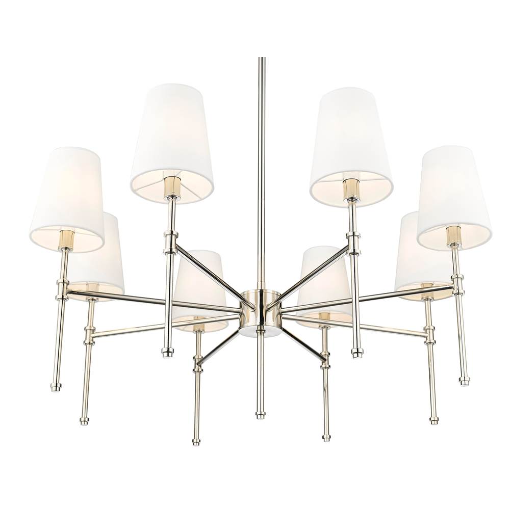 Millennium Lighting 16108-PN Polished Nickel Adorra 30'' Wide 8-light Chandelier - Polished Nickel Image 6