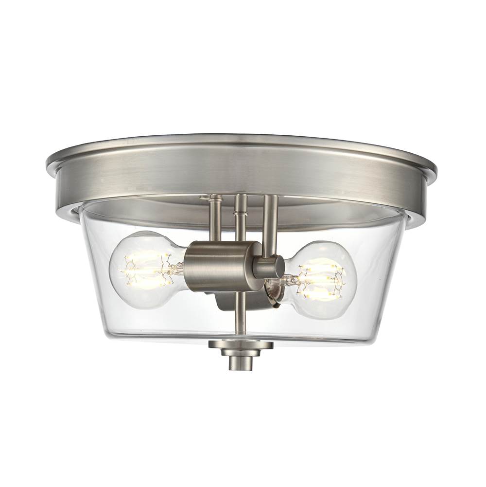 Millennium Lighting Strayhan 13'' 2-light Flush Mount - Brushed Nickel