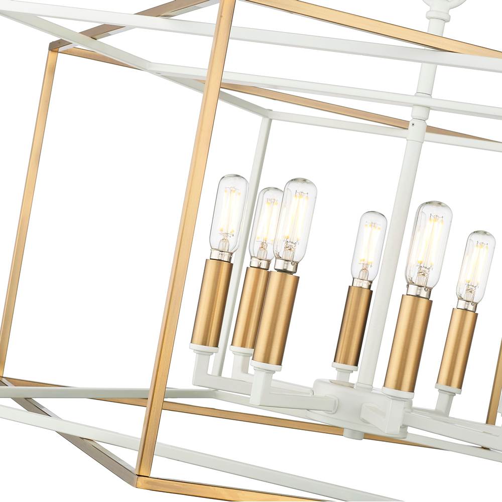 Millennium Lighting 22609-MW/VB Matte White,Vintage Brass Pendant Light Image 3
