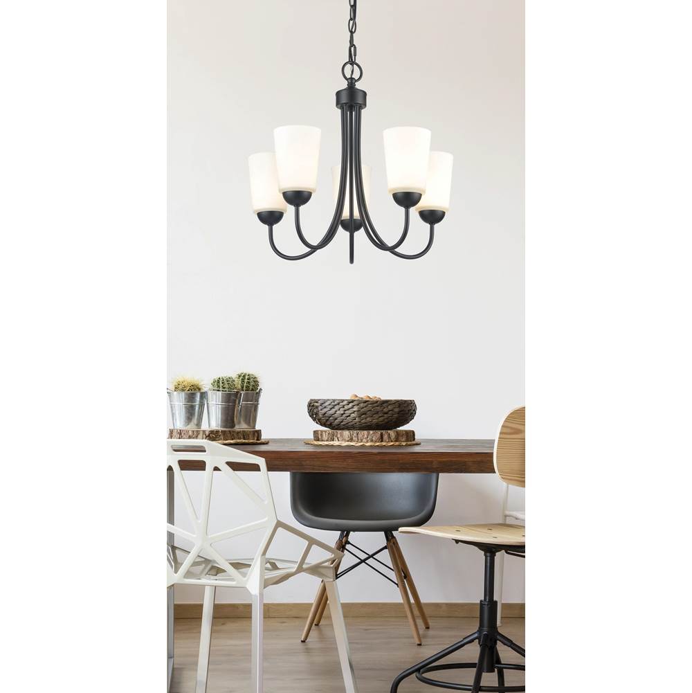 Millennium Lighting 9805-MB Matte Black 5 Light Chandelier Image 3