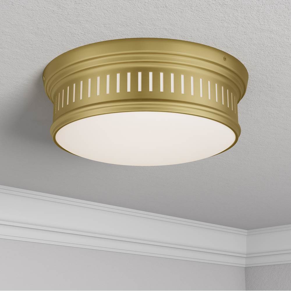 Millennium Lighting 95102-VB Vintage Brass Velune  14'' Wide 2-light Flush Mount Image 3