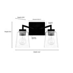 Millennium Lighting 24002-MB Matte Black Avenna 14.5'' Wide 2-light Vanity - Matte Black Image 3
