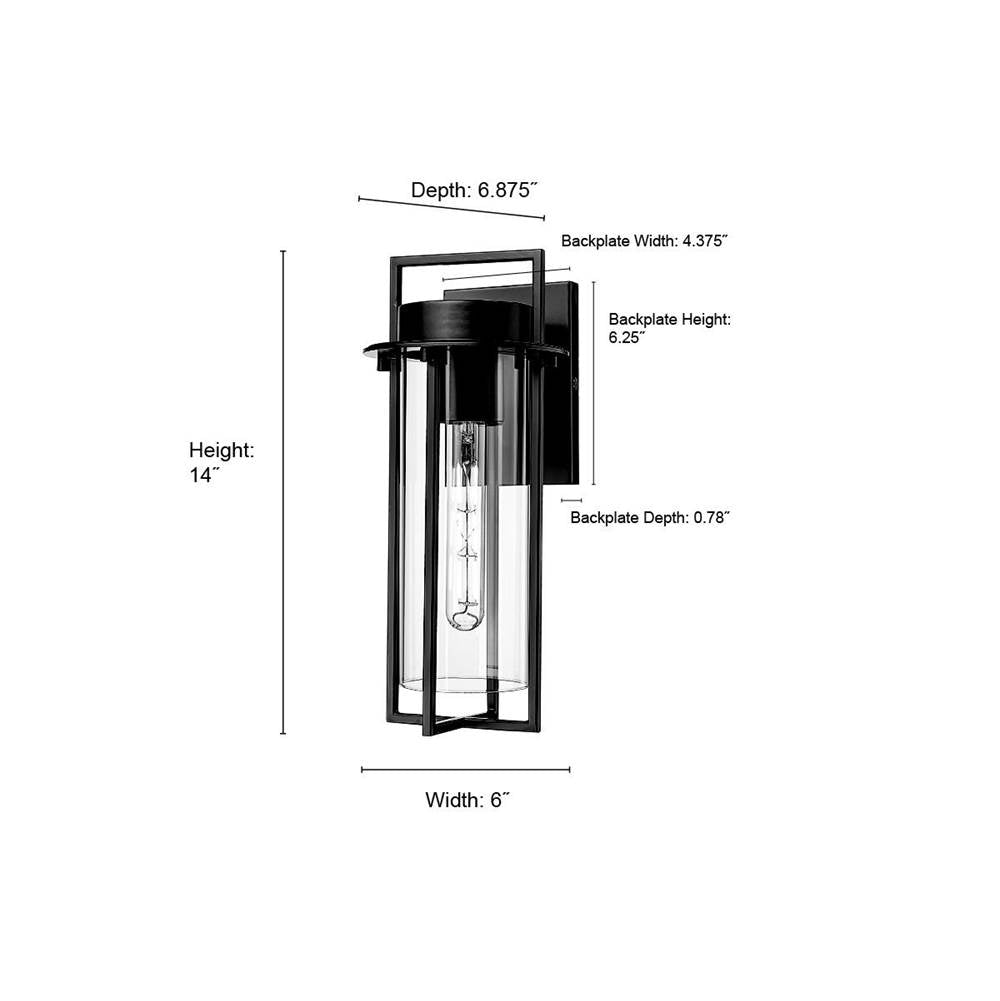Millennium Lighting 10501-PBK Powder Coated Black Outdoor Wall Sconce Image 2