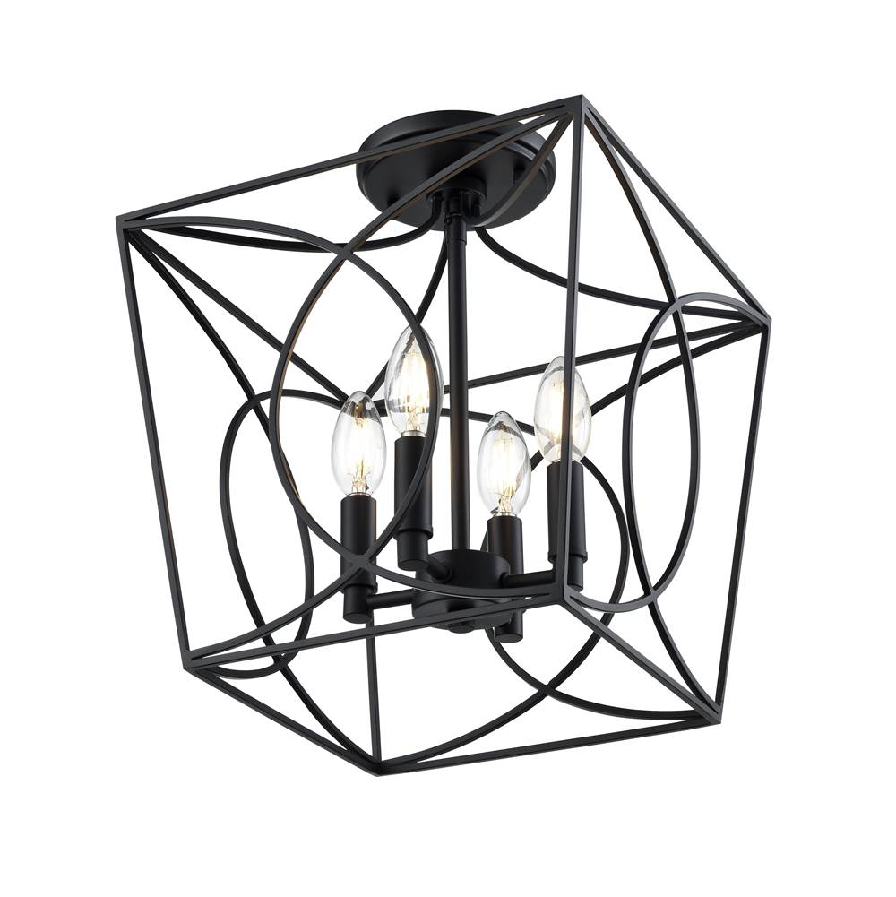 Millennium Lighting 4004-MB Matte Black Semi-flush Ceiling Mount Image 5