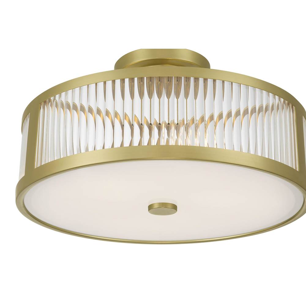 Millennium Lighting 23303-VB Vintage Brass Ardezia 15.75'' Wide 3-light Semi-flush Mount Image 5