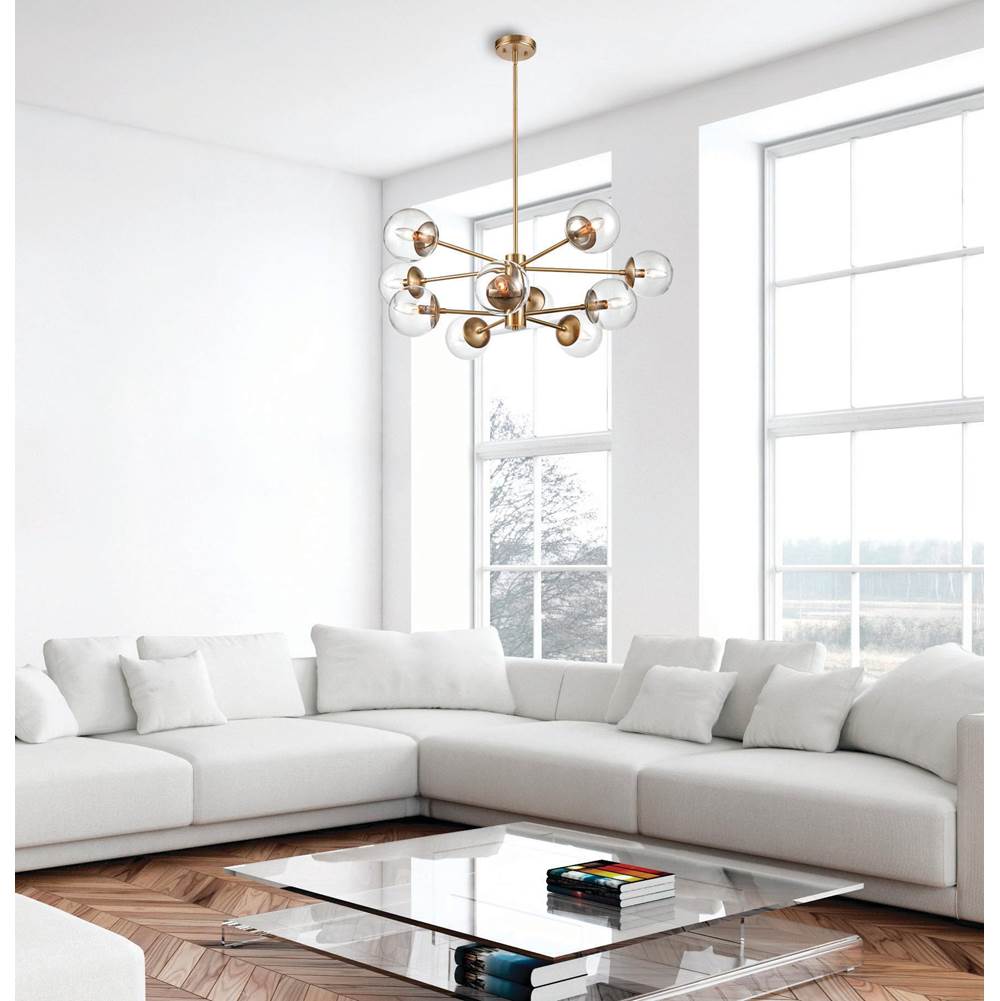 Millennium Lighting 8150-MG Modern Gold 10 Light Chandelier Image 3
