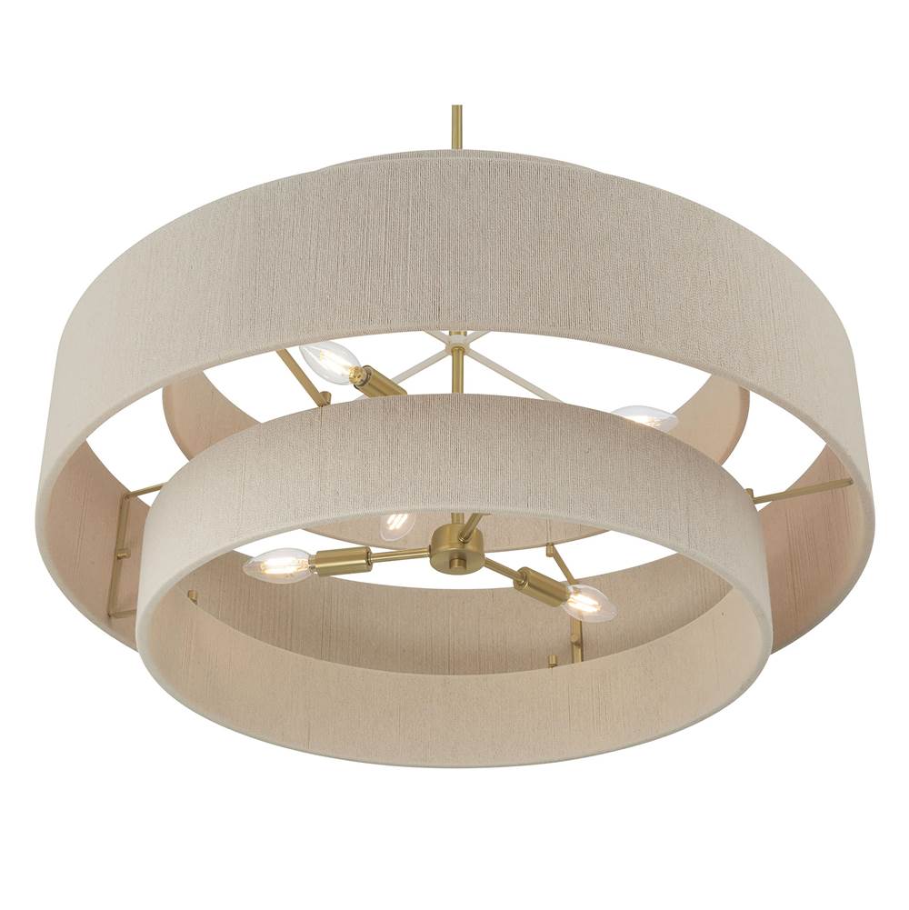 Millennium Lighting 208106-VB Vintage Brass Helbert 30'' Wide 6-light Pendant Image 7