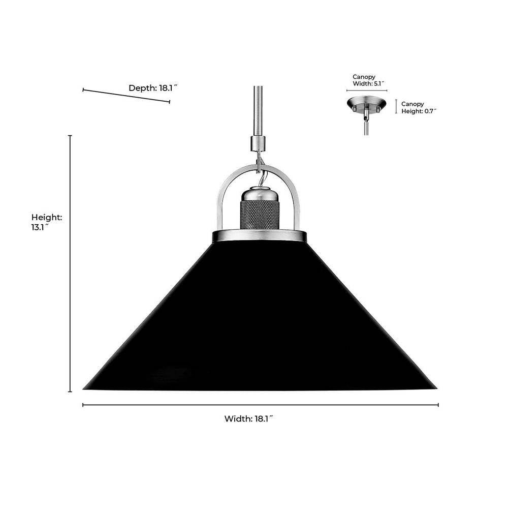Millennium Lighting 20901-VB/MB Vintage Brass,Matte Black Pendant Light Image 2