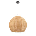 Millennium Lighting 9025-NAT Matte Black Elise 22'' Wide 3-light Pendant - Matte Black Image 1