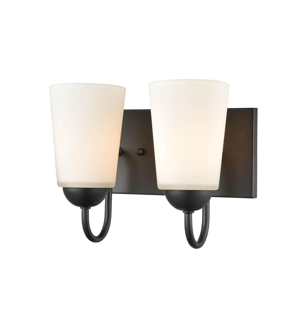 Millennium Lighting 9812-MB Matte Black 2 Light Vanity Image 1