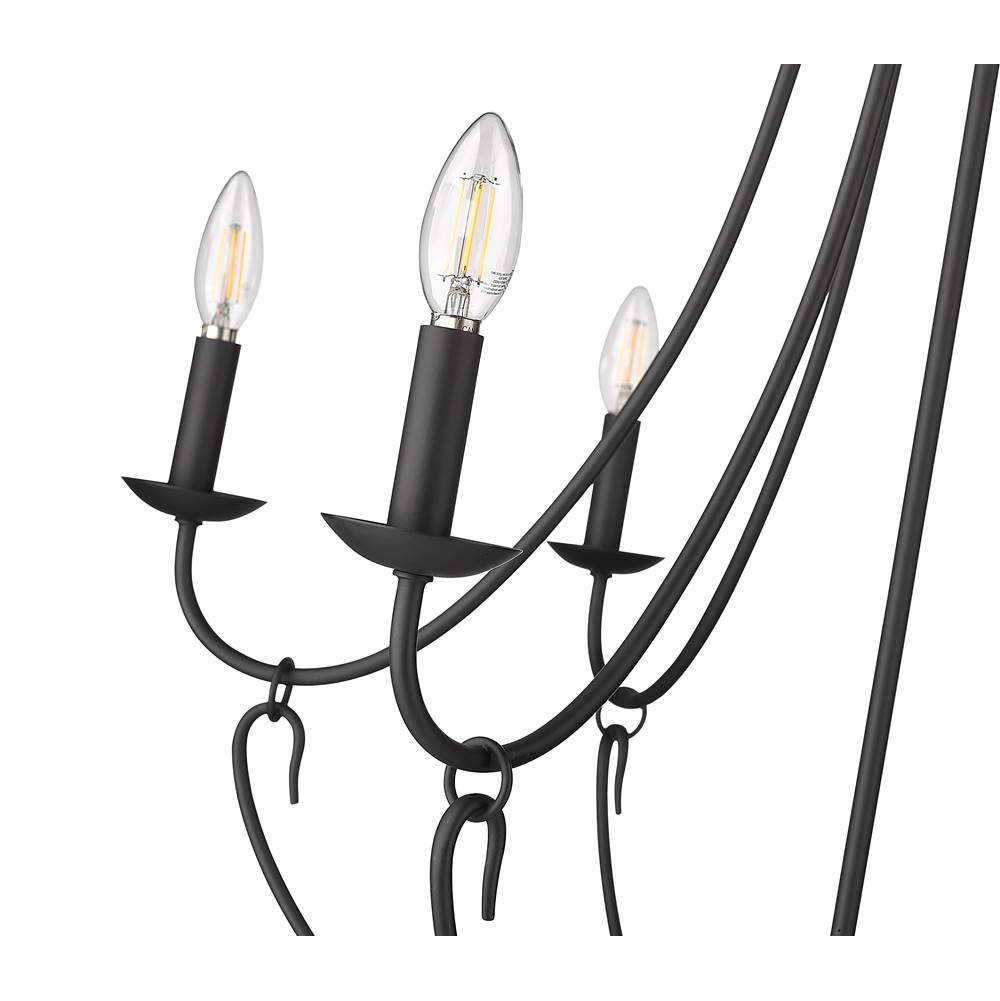 Millennium Lighting 12106-MB Matte Black Chandelier Ceiling Light Image 3