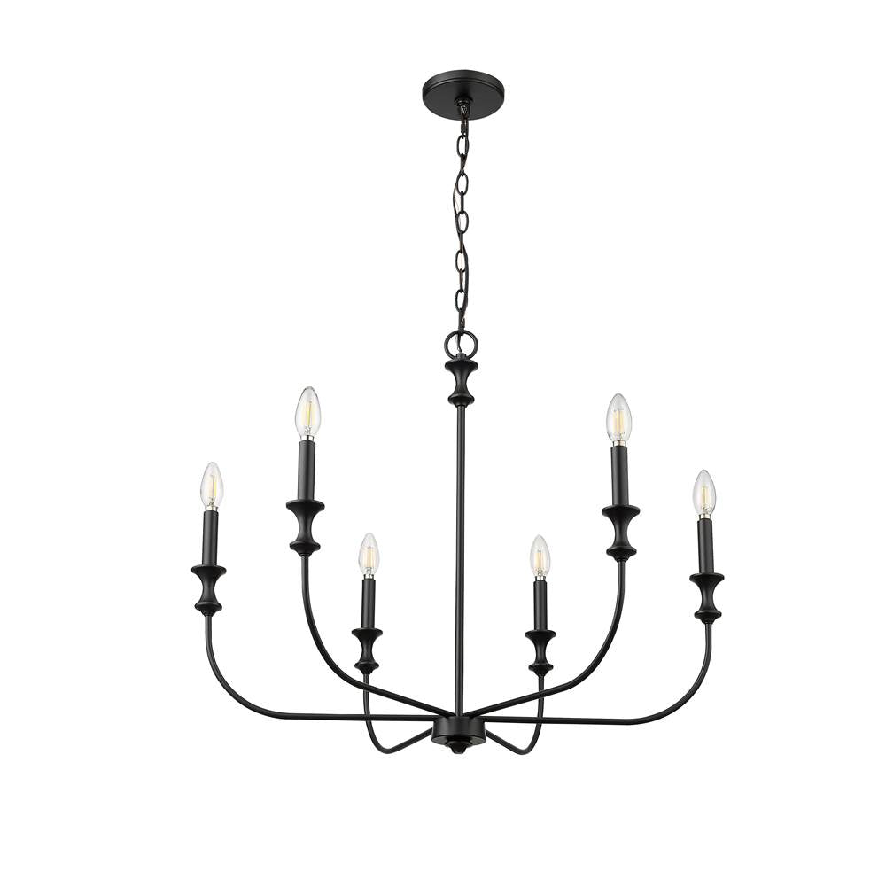 Millennium Lighting 29506-MB Matte Black Chandelier Ceiling Light Image 5