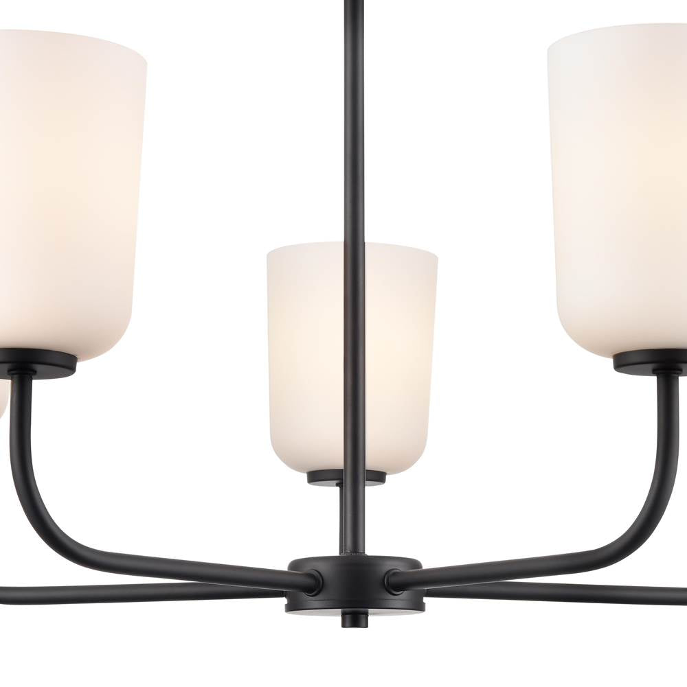 Millennium Lighting 214005-MB Matte Black Laphia 27'' Wide 5-light Chandelier - Matte Black Image 6