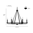 Millennium Lighting 21606-VB Vintage Brass Jody 32.5'' Wide 6-light Chandelier - Vintage Brass Image 2