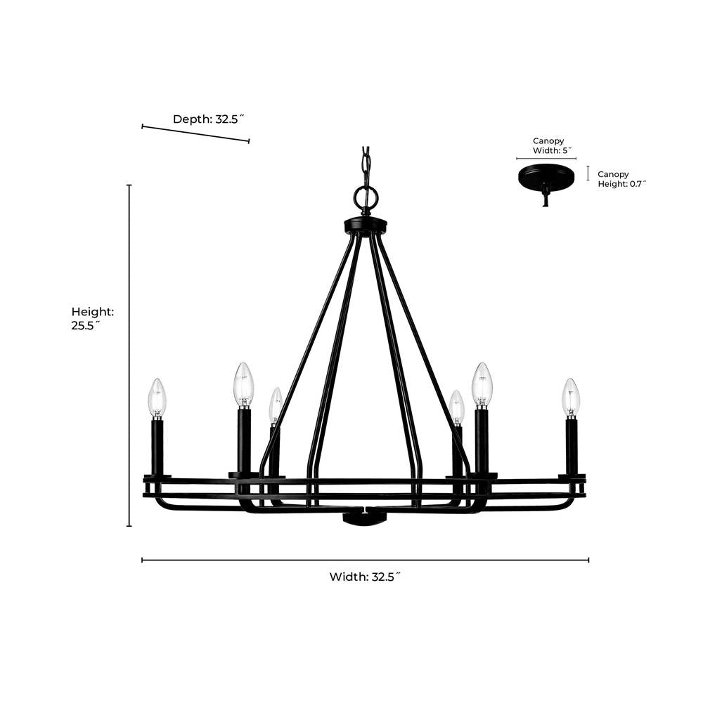 Millennium Lighting 21606-VB Vintage Brass Jody 32.5'' Wide 6-light Chandelier - Vintage Brass Image 2