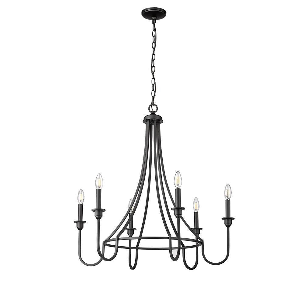 Millennium Lighting 12206-MB Matte Black Chandelier Ceiling Light Image 5