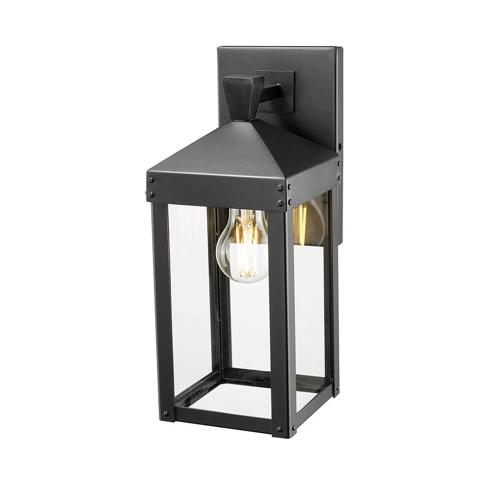 Millennium Lighting 22901-PBK Powder Coated Black Yates 13.75'' High 1-light Outdoor Wall Sconce - Powder Coated Black Image 1